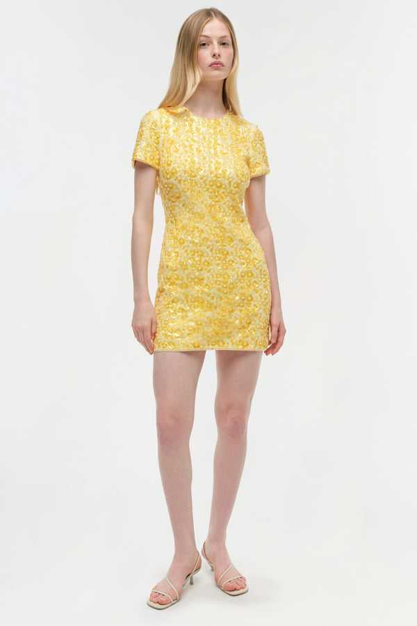 jonathan simkhai Clove Embellished Mini Dress BUTTERCREAM