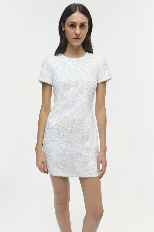 Jonathan Simkhai Clove Embellished Mini Dress Ivory