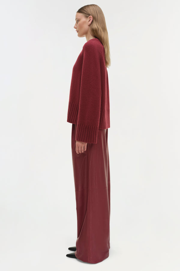Jonathan Simkhai Curtis Cashmere Crewneck CRANBERRY