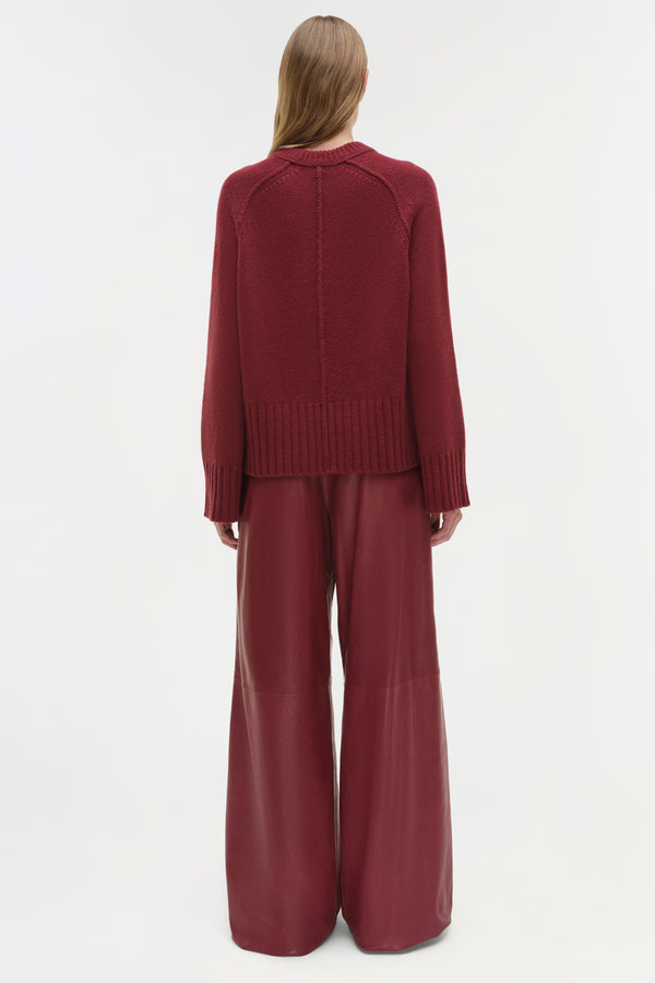 Jonathan Simkhai Curtis Cashmere Crewneck CRANBERRY