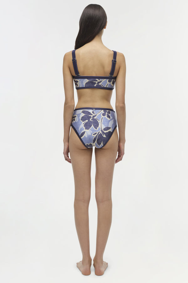 Jonathan Simkhai Dallia High Waist Bikini Bottom BLUE HYDRANGEA FLORAL