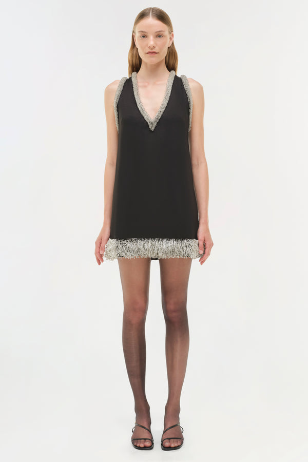 Jonathan Simkhai Darcy Embellished Mini Dress Black