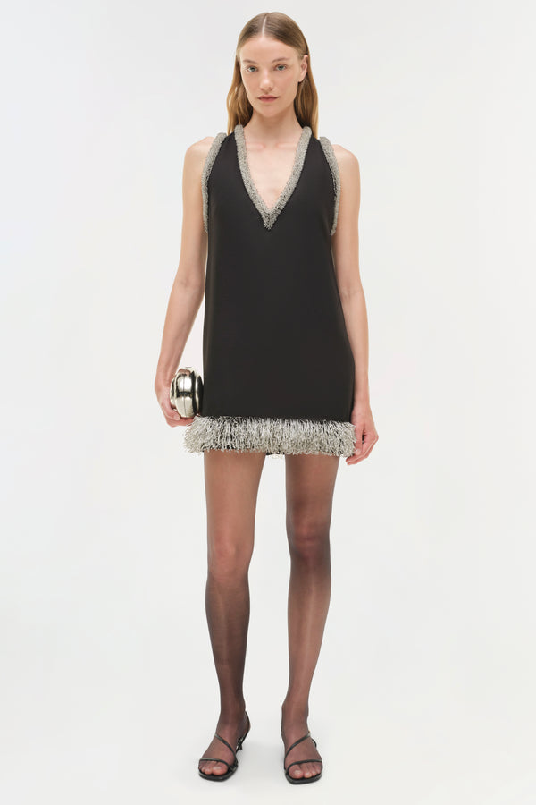 Jonathan Simkhai Darcy Embellished Mini Dress Black
