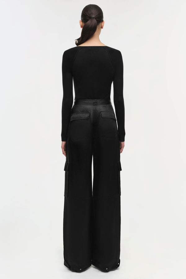 Jonathan Simkhai Darlene Silk Cashmere Cardigan BLACK