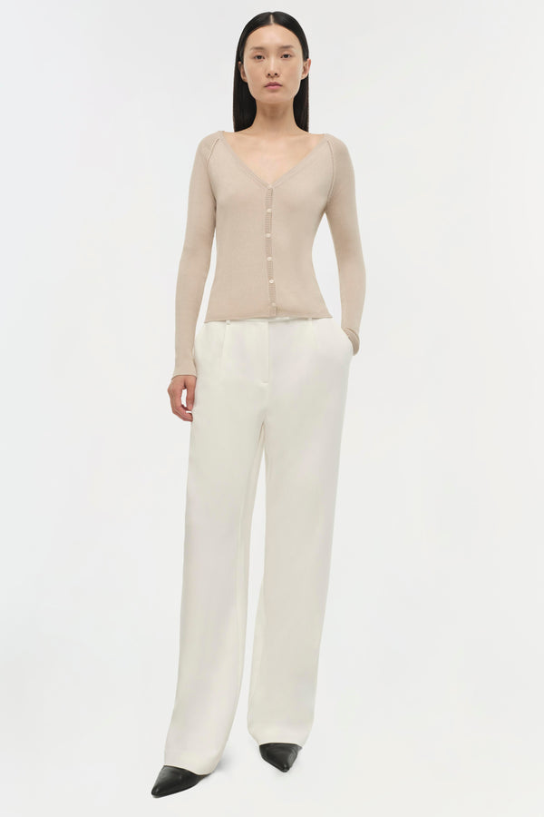 Jonathan Simkhai Darlene Silk Cashmere Cardigan SANDSTONE