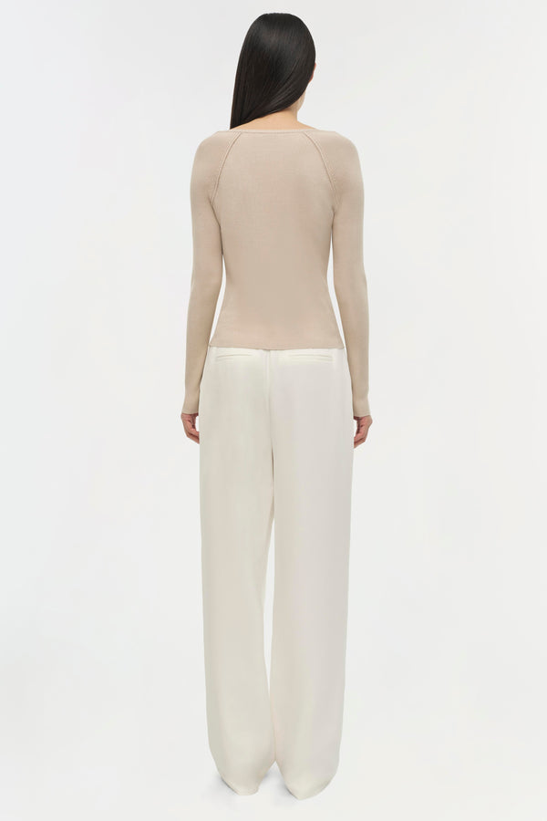 Jonathan Simkhai Darlene Silk Cashmere Cardigan SANDSTONE