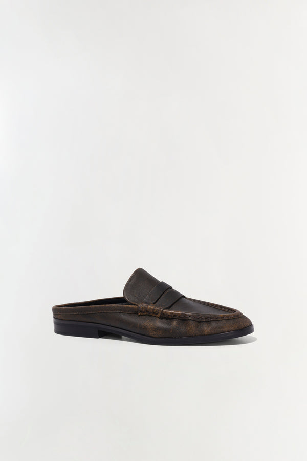 Jonathan Simkhai Dean Leather Loafer DISTRESSED CHOCOLATE