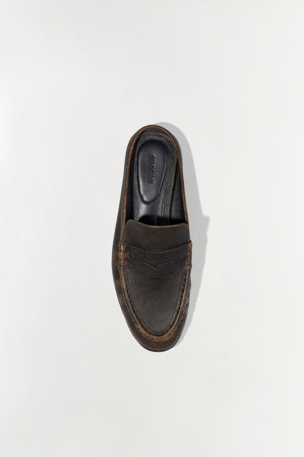 Jonathan Simkhai Dean Leather Loafer DISTRESSED CHOCOLATE