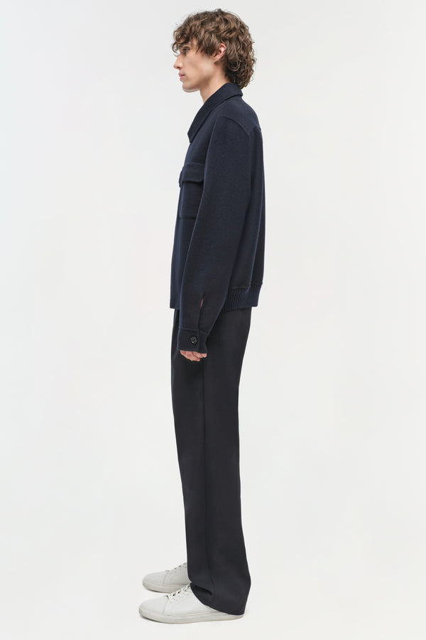 Jonathan Simkhai Dennis Wool Zip Up Jacket Midnight