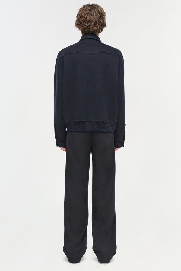Jonathan Simkhai Dennis Wool Zip Up Jacket Midnight