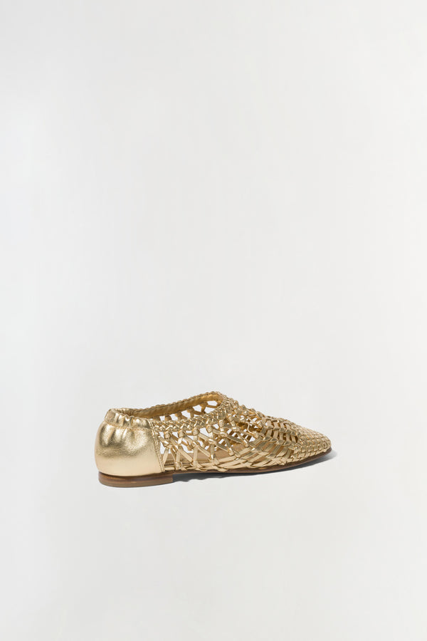 Jonathan Simkhai Eden Metallic Open Weave Flat GOLD