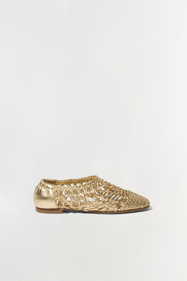 jonathan simkhai Eden Metallic Open Weave Flat GOLD
