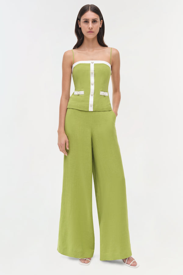 Jonathan Simkhai Eleanor Button Down Cami KIWI MULTI