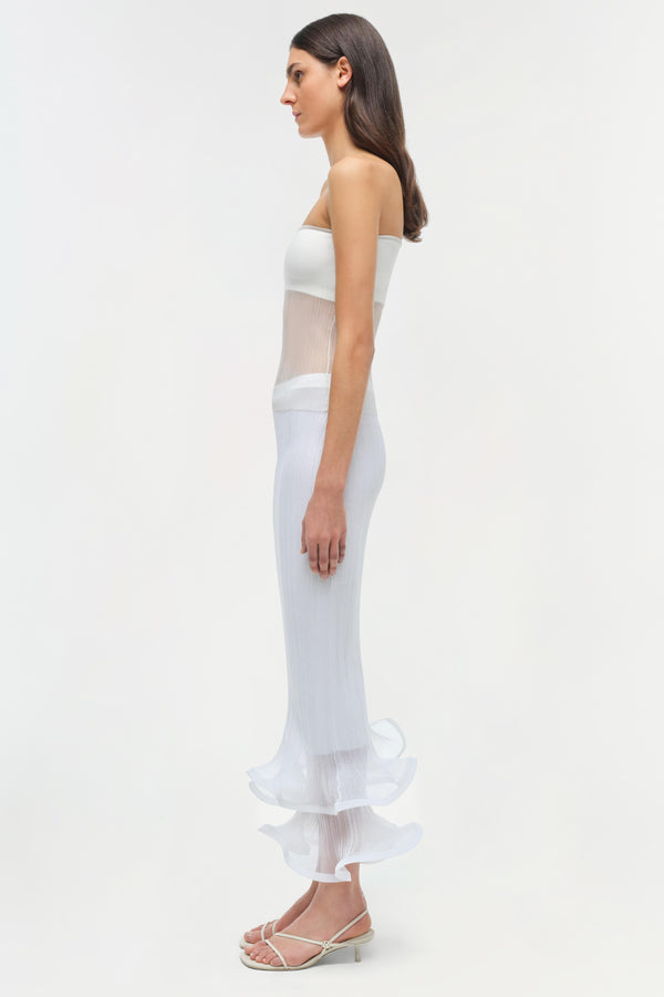 Jonathan Simkhai Emberly Strapless Plisse Top Ivory