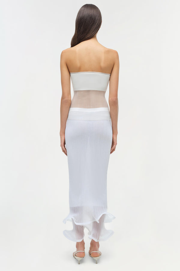 Jonathan Simkhai Emberly Strapless Plisse Top Ivory