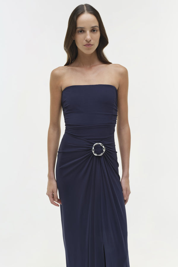Jonathan Simkhai Emma Jersey Strapless Gown Midnight