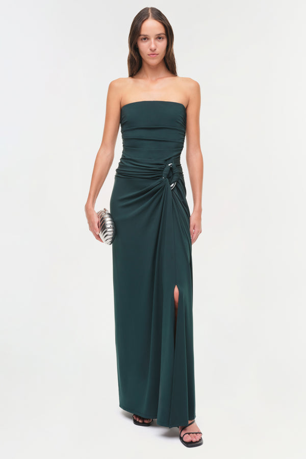 jonathan simkhai Emma Strapless Jersey Gown EMERALD