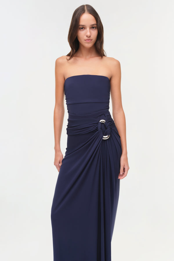 Jonathan Simkhai Emma Strapless Jersey Gown Midnight