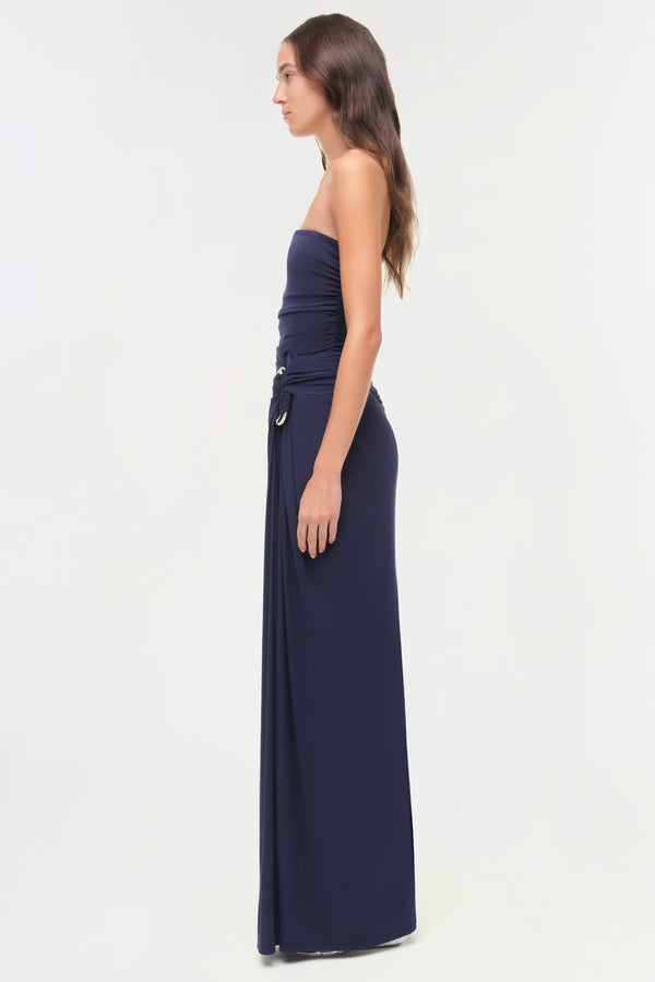 Jonathan Simkhai Emma Strapless Jersey Gown Midnight