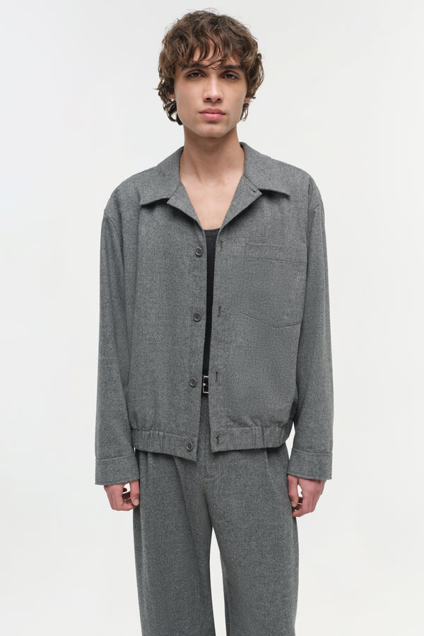 Jonathan Simkhai Ernie Blouson Shirt Jacket CHARCOAL MELANGE
