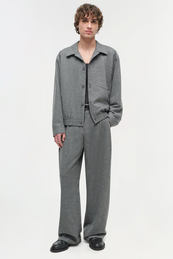 jonathan simkhai Ernie Blouson Shirt Jacket CHARCOAL MELANGE