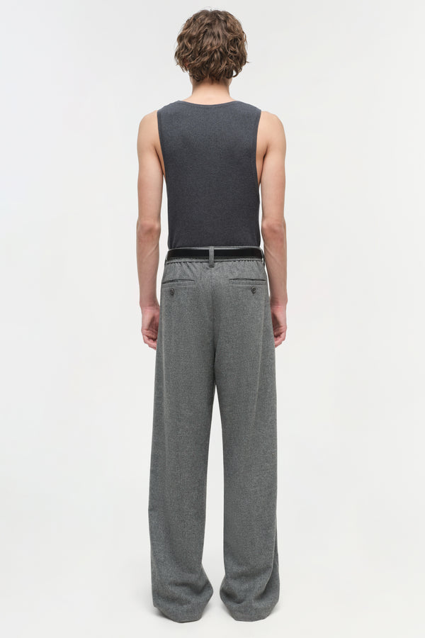 Jonathan Simkhai Falcon Pleated Wide Leg Pants CHARCOAL MELANGE