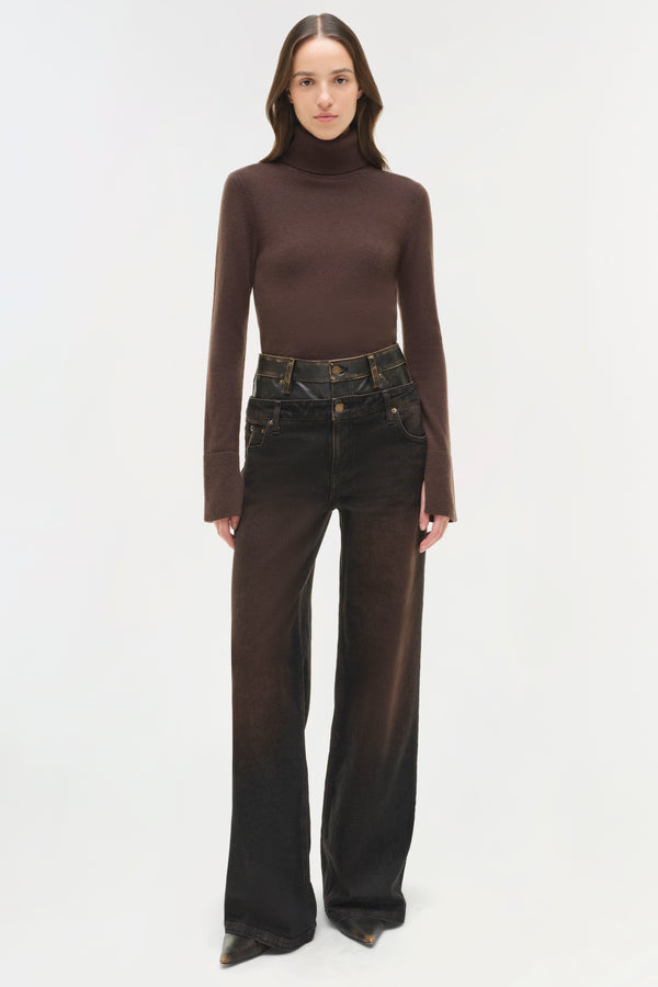 jonathan simkhai Fenwick Cashmere Turtleneck CHOCOLATE