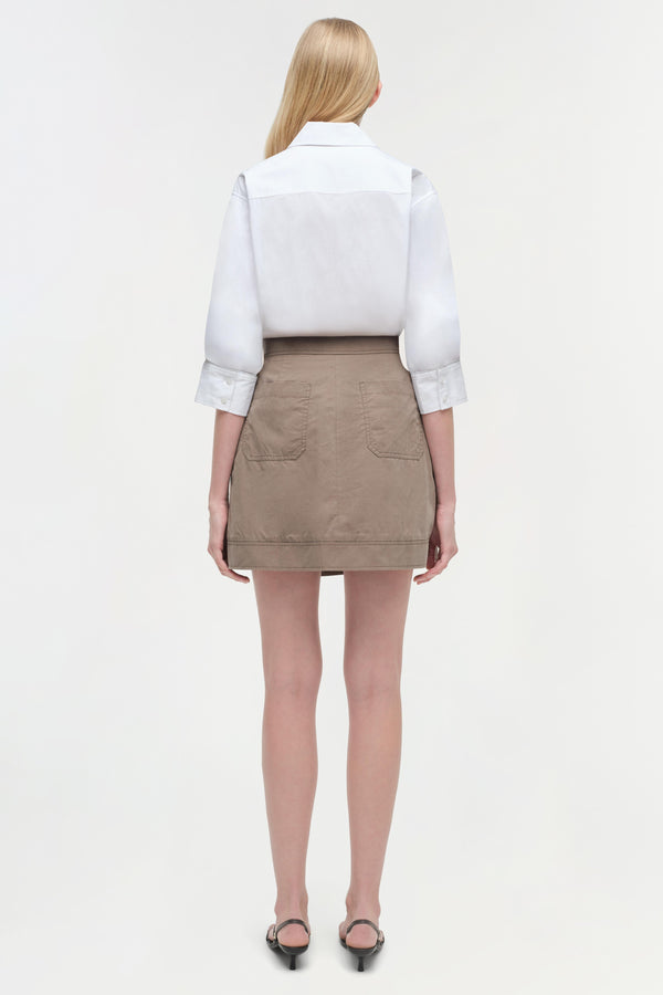 Jonathan Simkhai Fraser Mini Shirt Dress FADED OLIVE MULTI