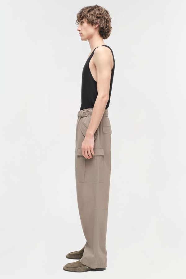 Jonathan Simkhai Garrett Wide Leg Cargo Pants FADED OLIVE