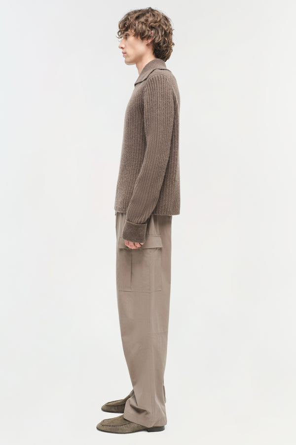 Jonathan Simkhai Geoff Cashmere Zip Up Jacket CHOCOLATE MELANGE