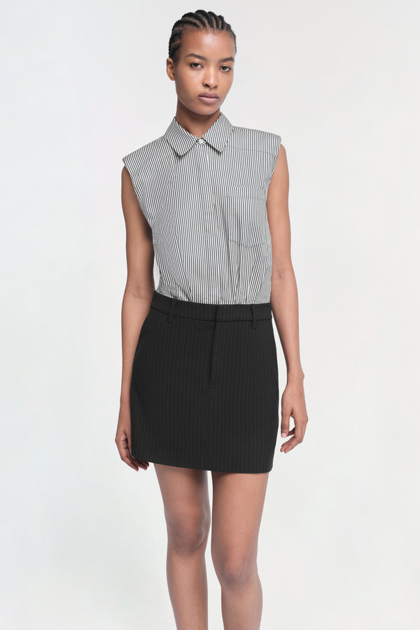 Jonathan Simkhai Graham Dress MIDNIGHT PINSTRIPE MULTI