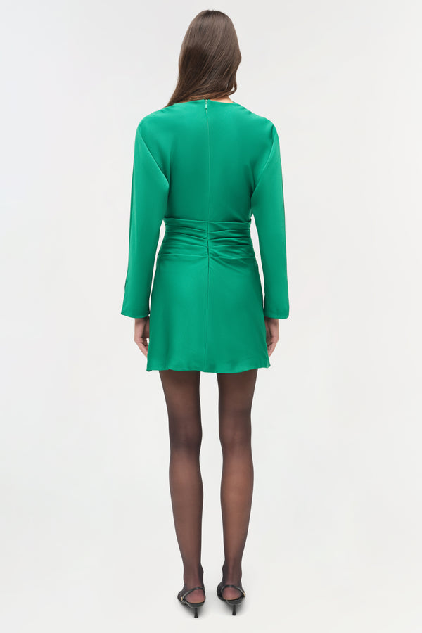 Jonathan Simkhai Harpor Satin Mini Dress KELLY GREEN