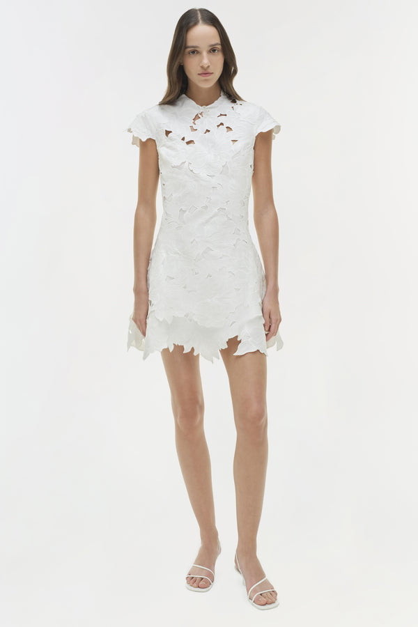 jonathan simkhai Holloway Embroidered Mini Dress WHITE