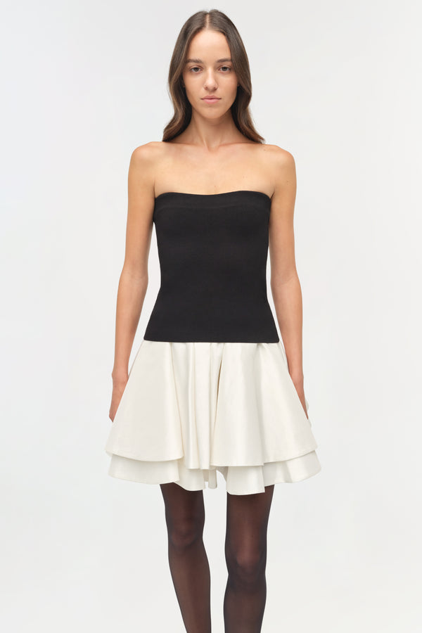 Jonathan Simkhai Isabelle Taffeta Knit Mini Dress BLACK MULTI