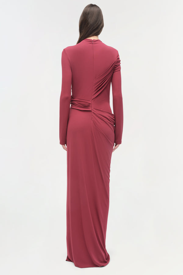 Jonathan Simkhai Izadora Embellished Jersey Midi Dress CRANBERRY