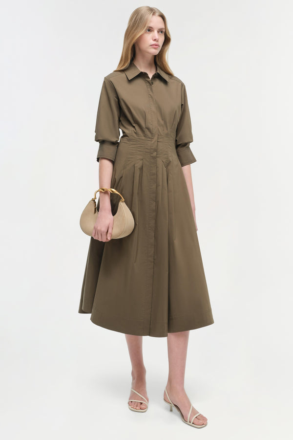 jonathan simkhai Jazz Cotton Midi Dress FADED OLIVE