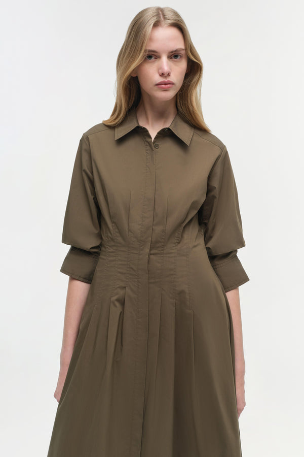 Jonathan Simkhai Jazz Cotton Midi Dress FADED OLIVE