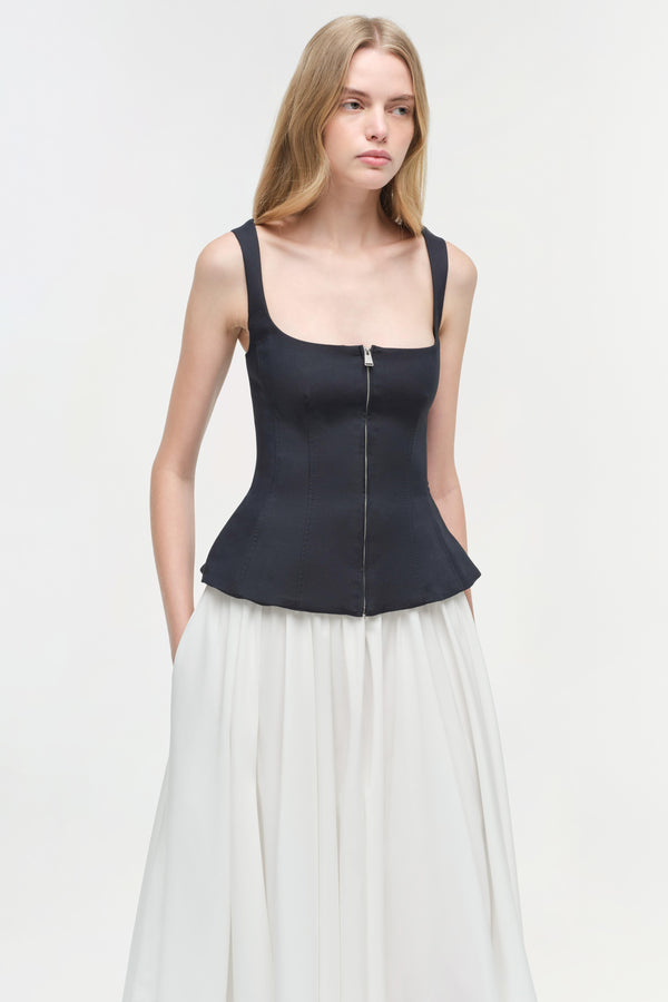 Jonathan Simkhai Jolynn Combo Midi Dress BLACK MULTI