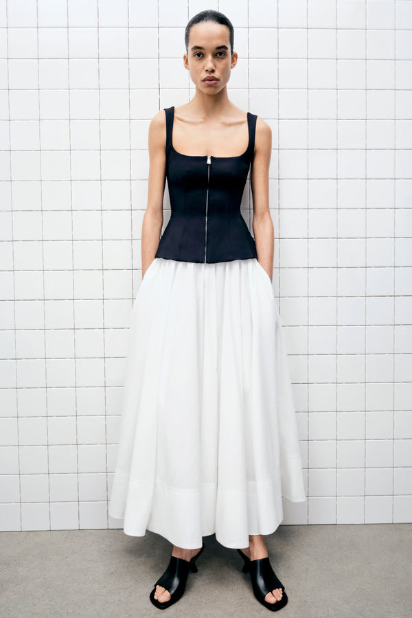 jonathan simkhai Jolynn Combo Midi Dress BLACK MULTI