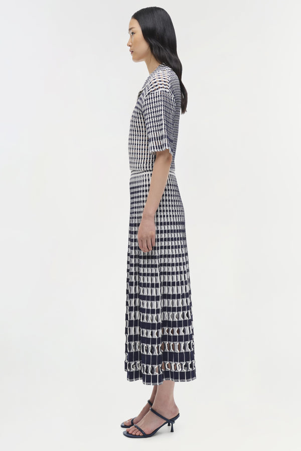 Jonathan Simkhai Adley Knit Polo MIDNIGHT MULTI