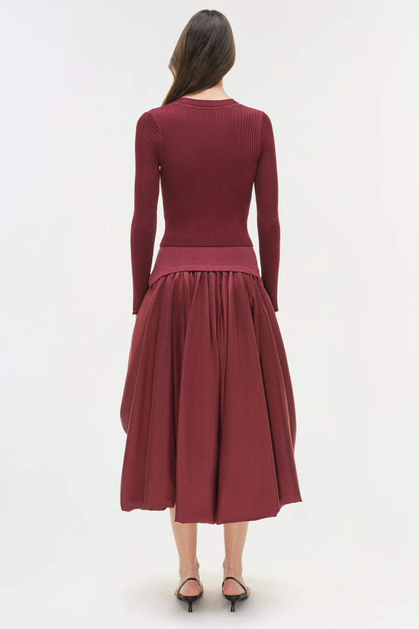 Jonathan Simkhai Ailany Knit Cardigan CRANBERRY