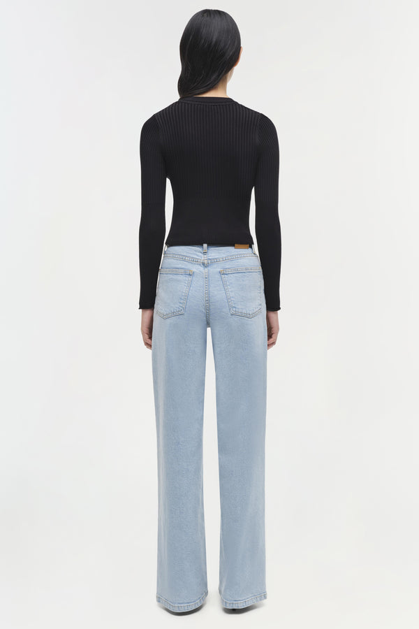 Jonathan Simkhai Ailany Rib Knit Cardigan Black