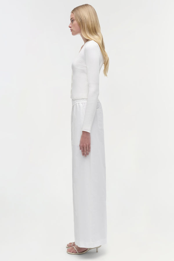 Jonathan Simkhai Ailany Rib Knit Cardigan WHITE
