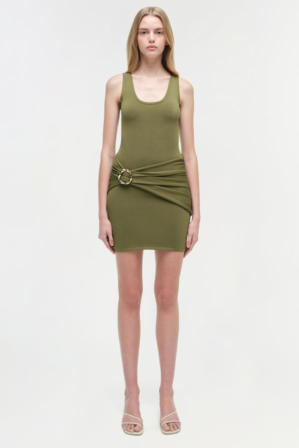 Jonathan Simkhai Alivia Knit Mini Dress Olive