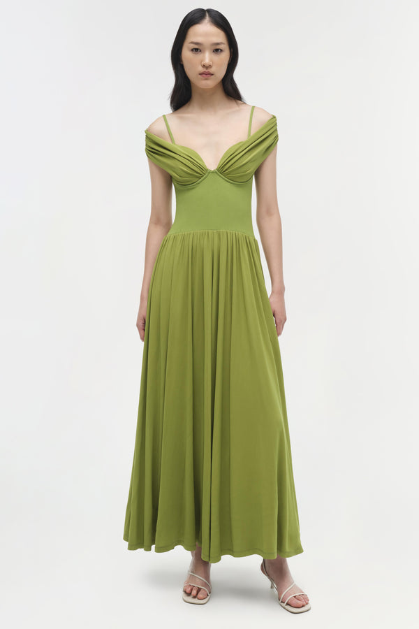 jonathan simkhai Amarantha Jersey Midi Dress Kiwi