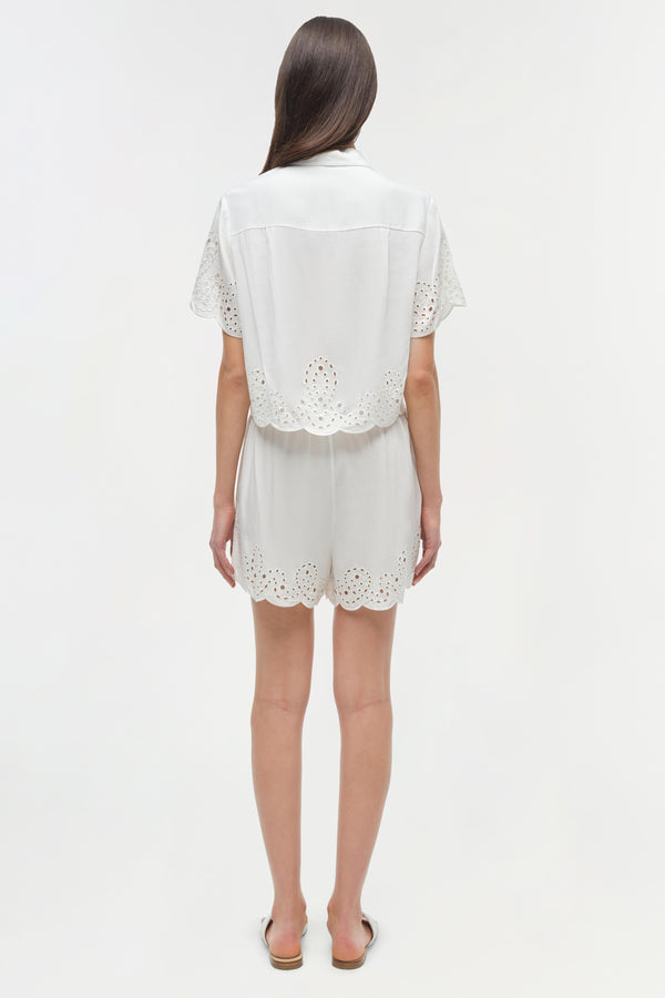 Jonathan Simkhai Amelie Embroidered Short WHITE