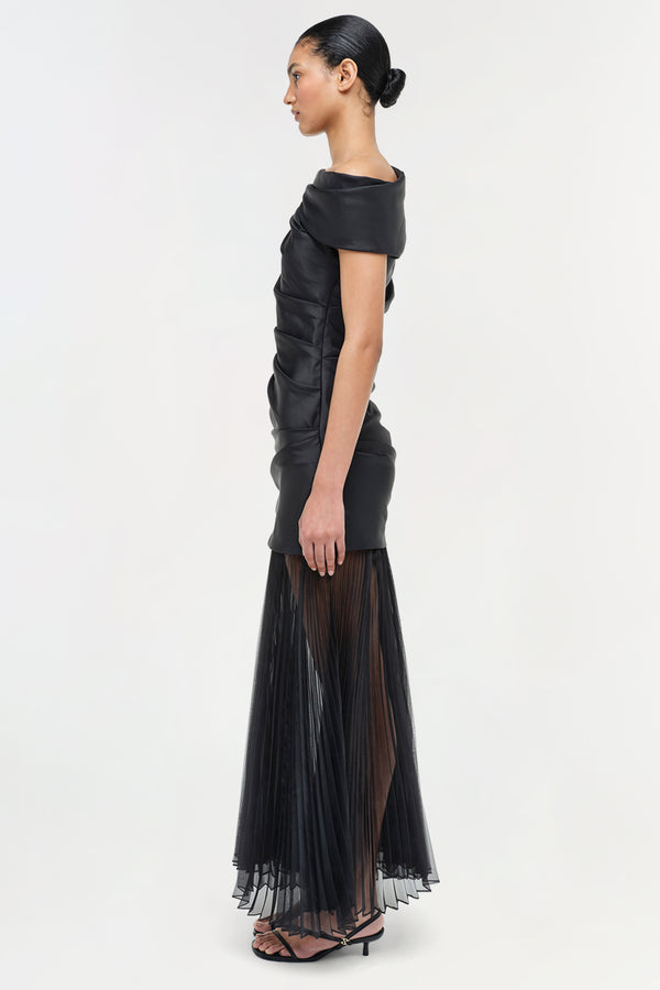 Jonathan Simkhai Ammalie Taffeta Midi Dress Black