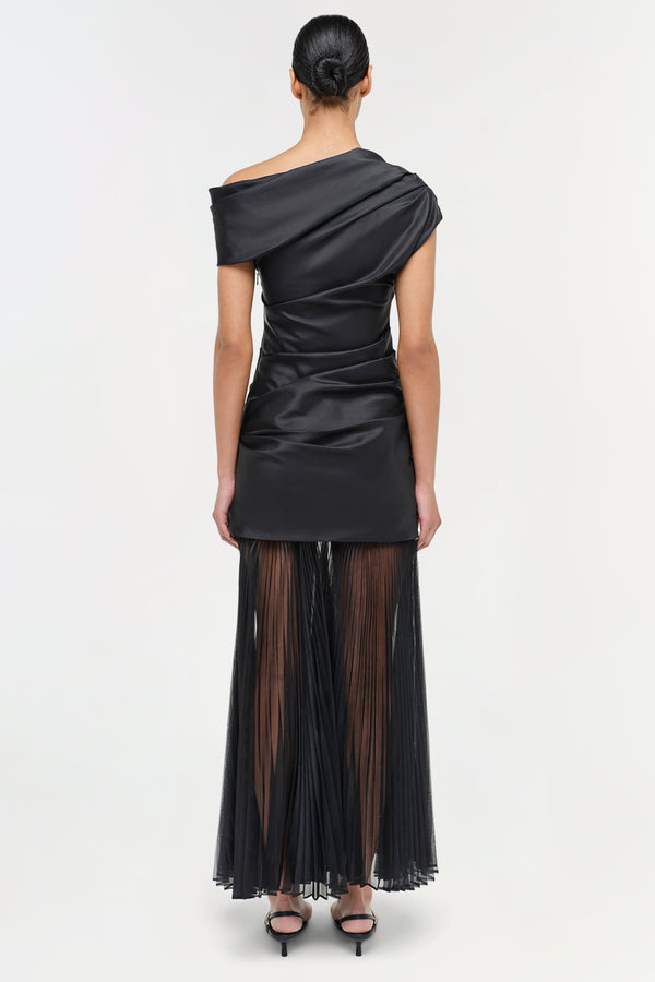Jonathan Simkhai Ammalie Taffeta Midi Dress Black