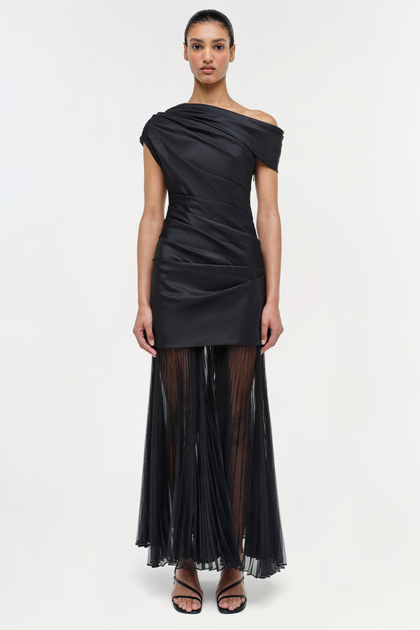 Jonathan Simkhai Ammalie Taffeta Midi Dress Black