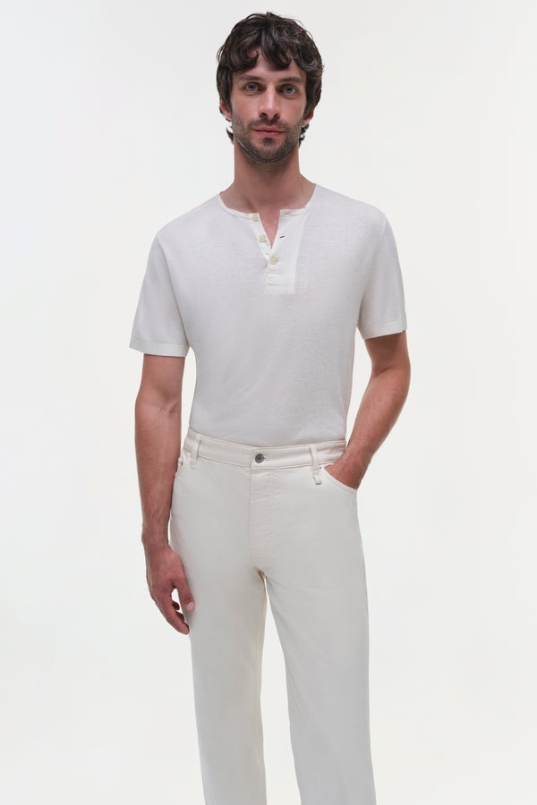 Jonathan Simkhai Ardie Wide Leg Jean CREAM